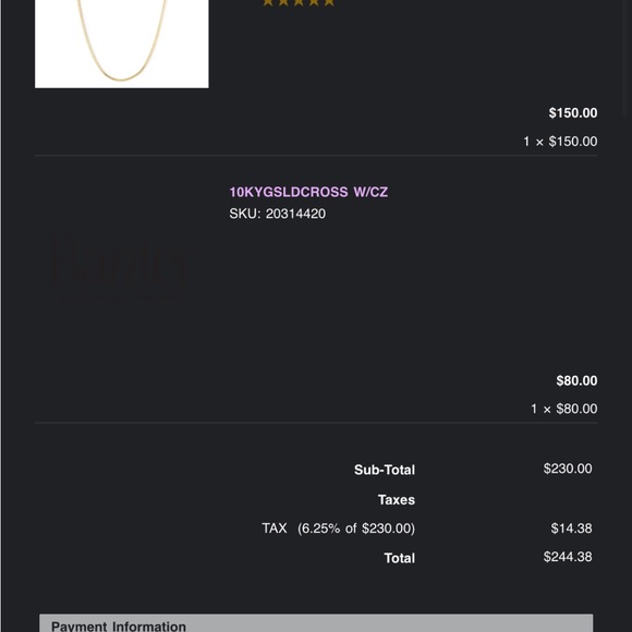 Elegant Gold Chain with Cross pendant - Picture 3 of 4